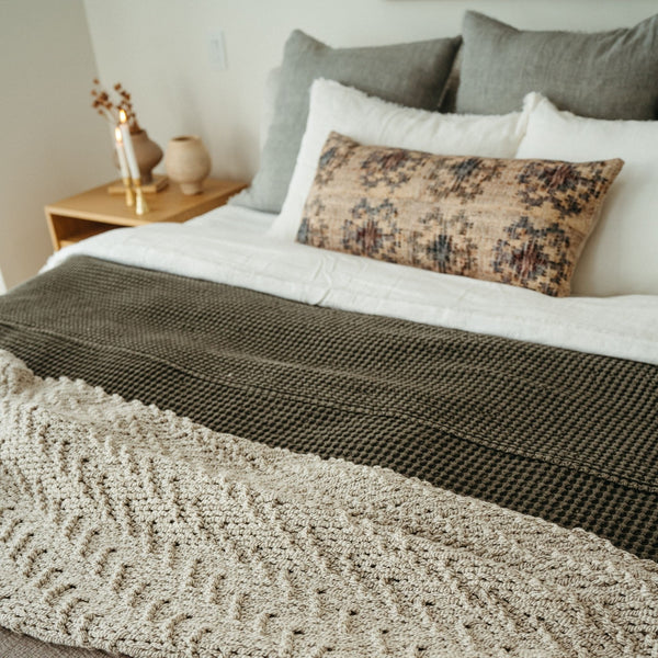 Waves Cotton Knit Throw