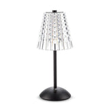 Crystal Shade LED Table Light-Blk-12"H
