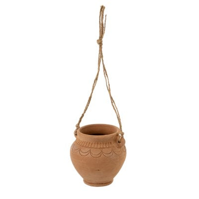 Aged Antique Hanging Clay Planter