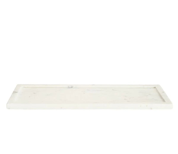 Long Marble Tray - White