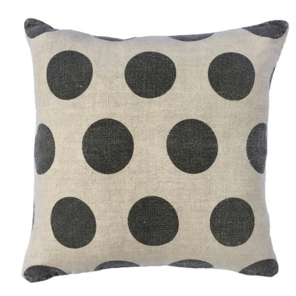 Reversible Polka Dot (Stonewashed Linen) Pillow