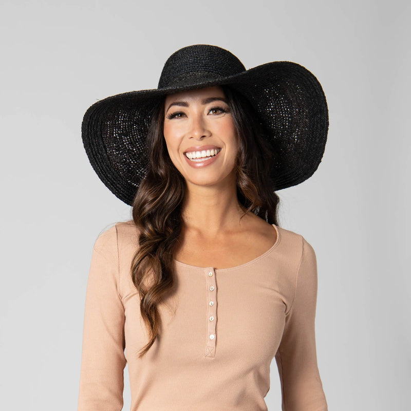 Elegant - Raffia Braid Round Crown Sun Hat BL
