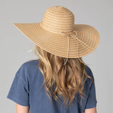 Wide Brim Women's Floppy Sun Hat with Gold Lurex