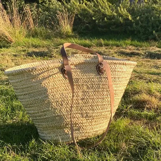 Natural Leather Basket Bag