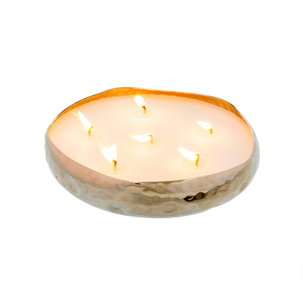 Multi Flame Candle L Silver
