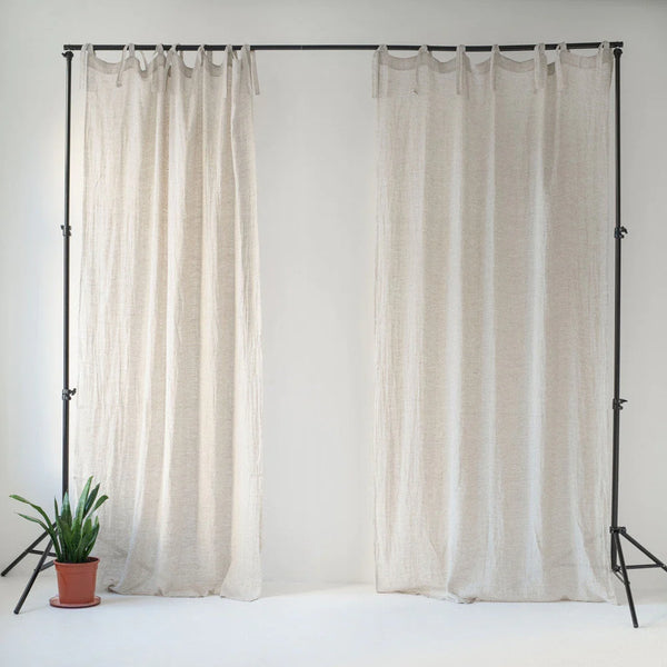Natural Linen Daytime Tie Top Curtain