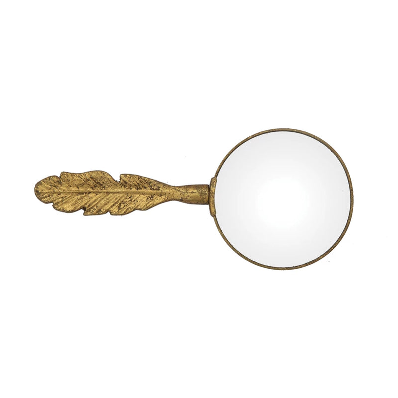 Pewter Magnifying Glass w/ Feather Handle