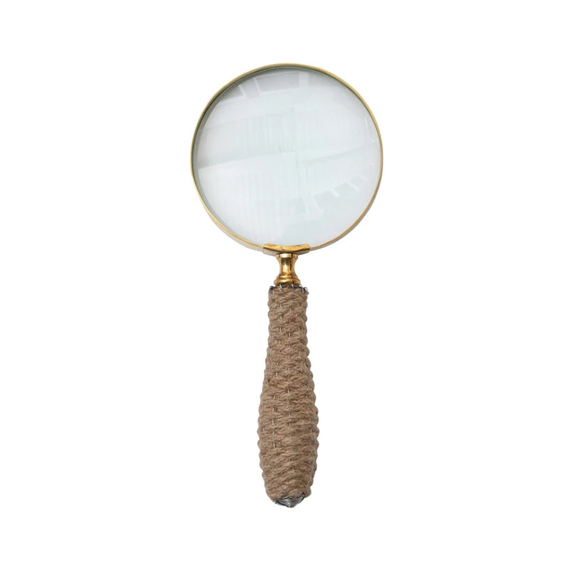 Brass Magnifying Glass w/ Jute Wrapped Handle