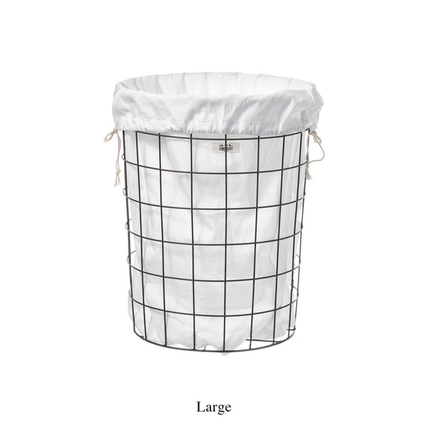Wire Basket W/ Plain Laundry Bag