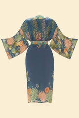 Trailing Wisteria Kimono Gown - Ink